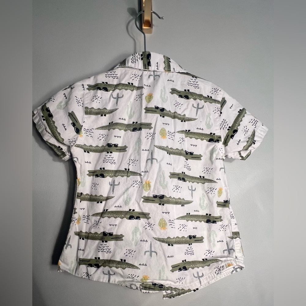 Kids White Patterned Shirt - Picture 2 of 4